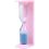 Zahnputzuhr mit eckigem Gehäuse, rosa-blau