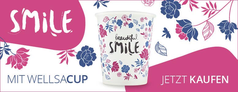 wellsacup Mundspülbecher Pappbecher Trinkbecher für die Zahnarztpraxis im beliebten Blumen-Design